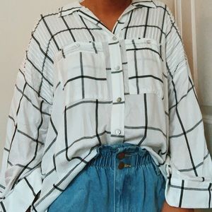 flowy sleeve button down top